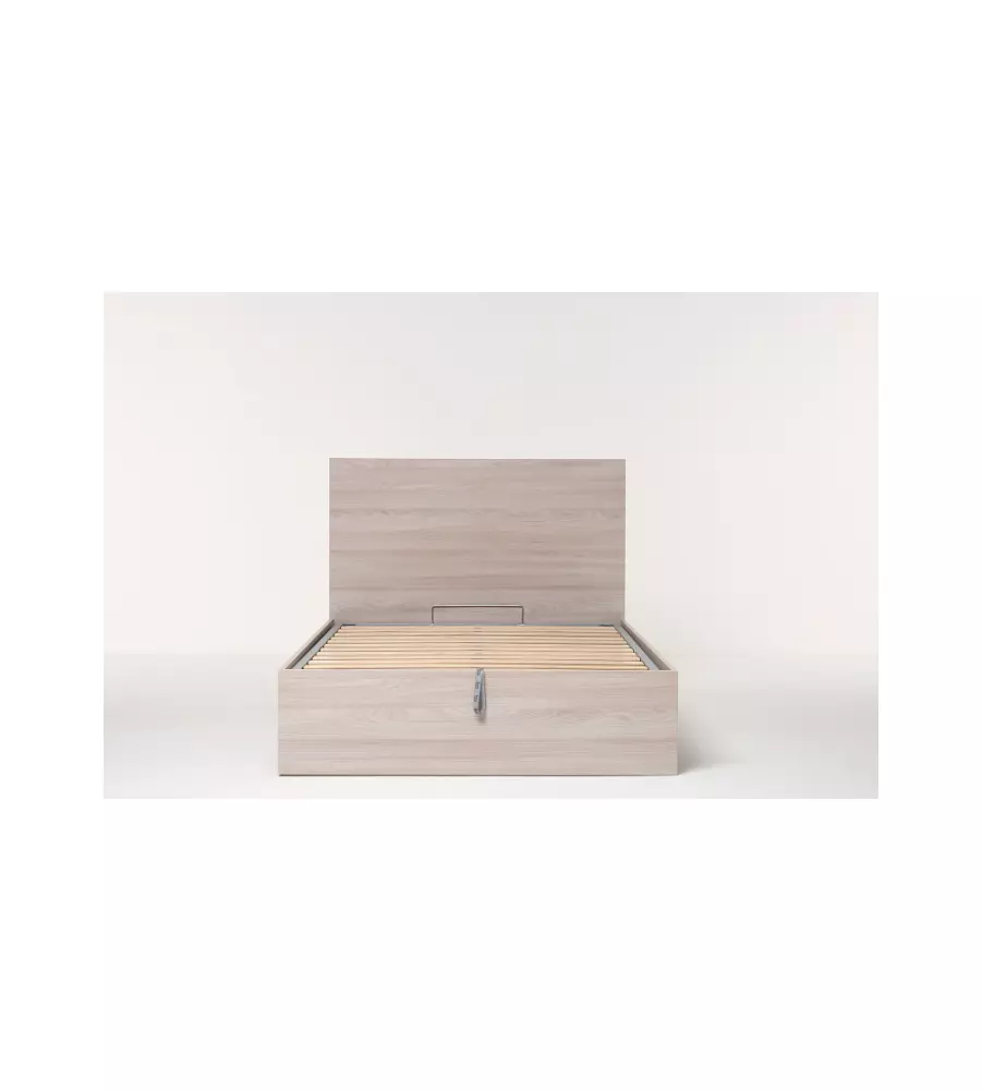 Letto piazza e mezza contenitore "hi box" olmo naturale 120x190 cm